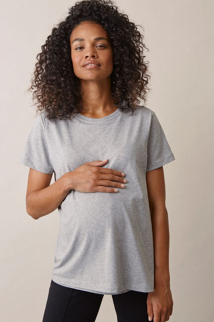Boob Vente/Amme T-Shirt, Grey Melange