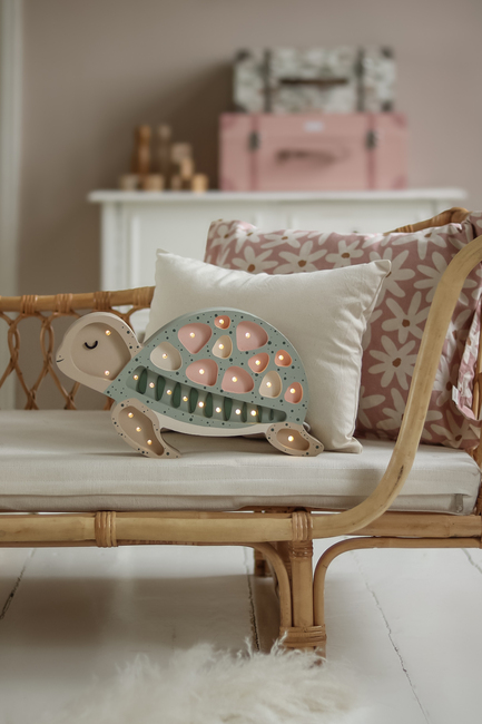 Little Lights Lampe Skildpadde, Seafoam Pink