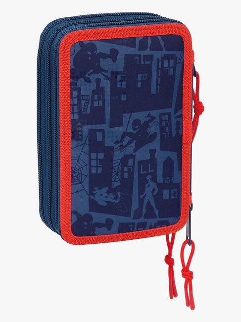 Marvel Spider-Man  Fyldt Penalhus med 3 Rum 37 Dele, Blå