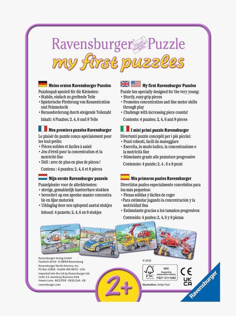 Ravensburger Puslespil My Emergency Vehicles 20 Brikker