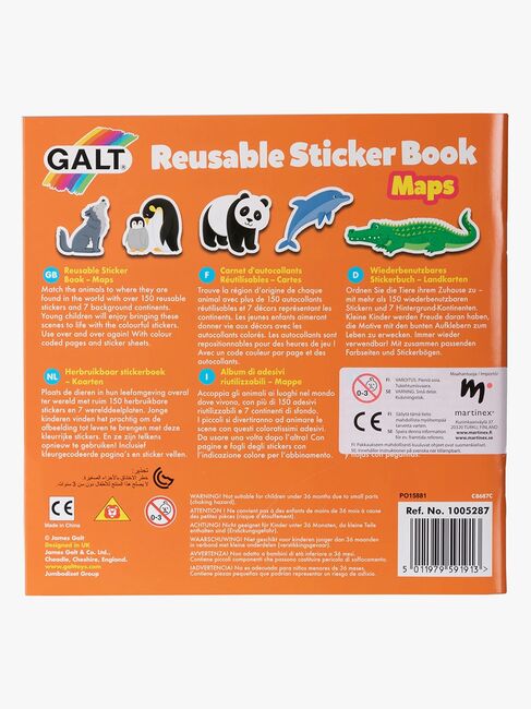 Galt Klistermærkebog Genanvendelig Kort