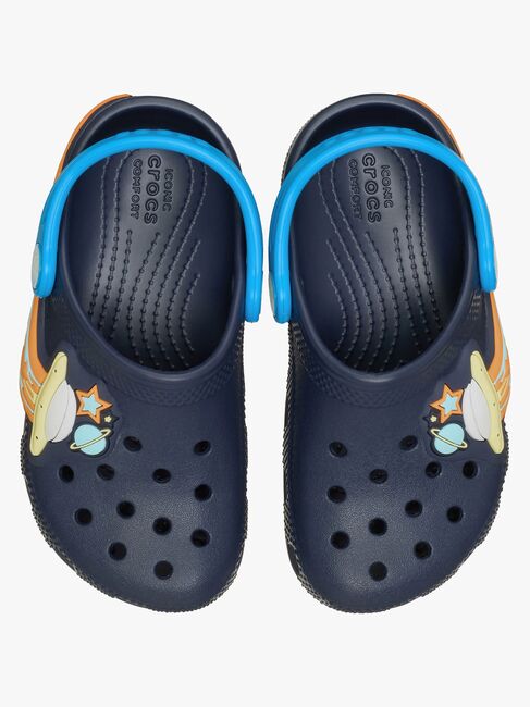 Crocs Classic UFO Lights Kids Clogs, Navy