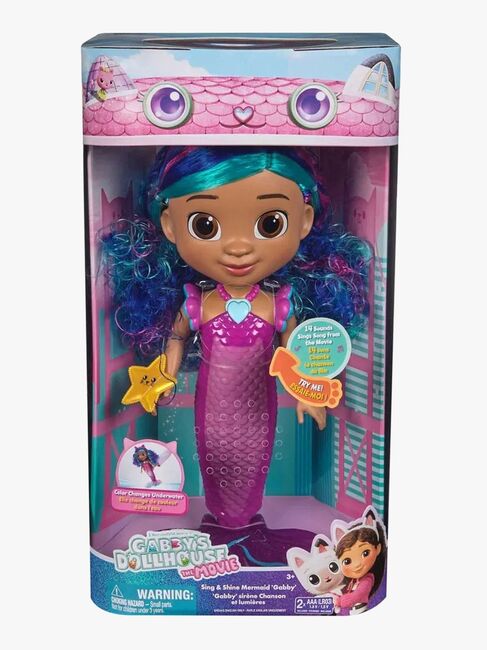 Gabby's Dollhouse Movie Sing & Shine Havfrue Gabby Dukke 36 cm