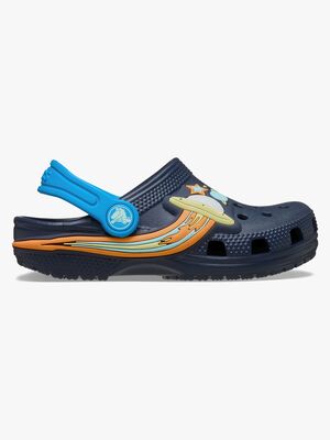 Crocs Classic UFO Lights Kids Clogs, Navy