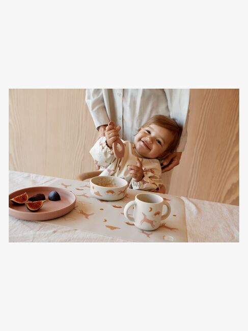 LIEWOOD Vivi Mønstret Spisesæt Silikone, Dream/Ecru