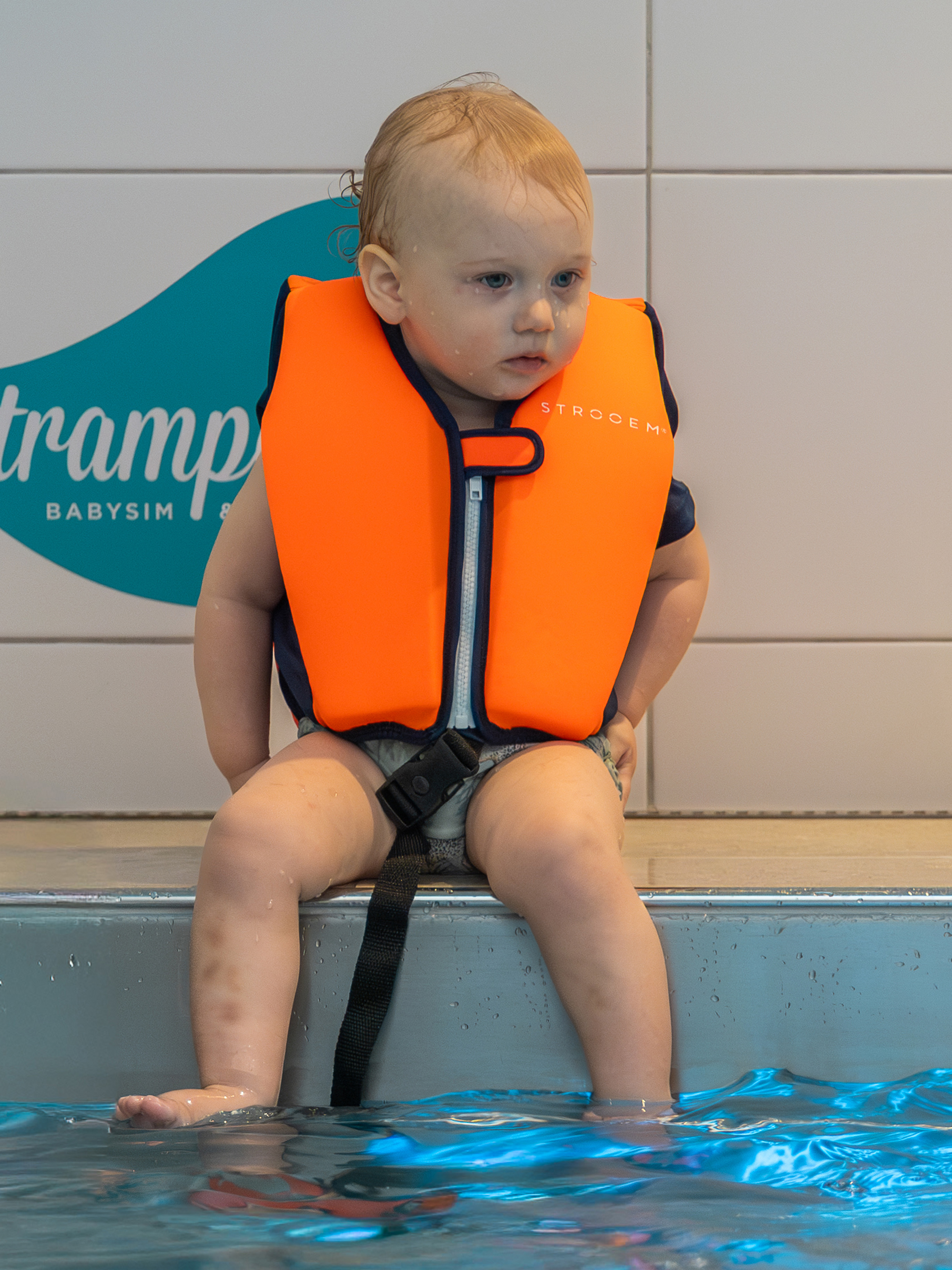 Strooem Svømmevest, Orange-Navy, 15-19 kg
