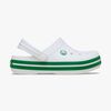 Crocs Crocband Kids Clogs, White/Green Ivy