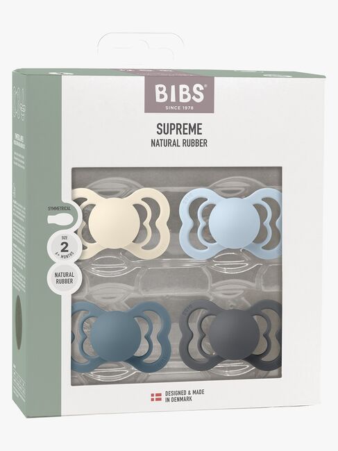 BIBS Supreme Sut 4-pak Latex Str. 2, Ivory/Baby Blue/Petrol/Iron