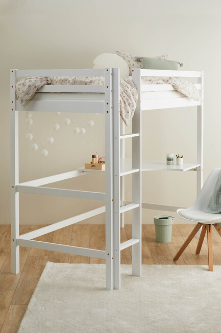 JLY SOFIA Højseng m. Skrivebord 90x190, Hvid