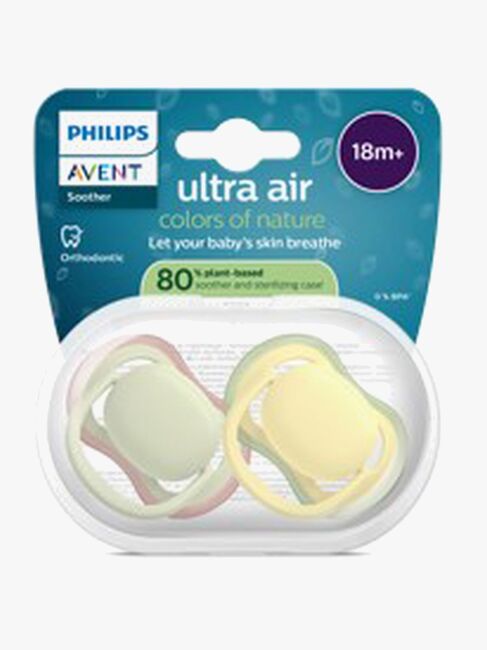 Philips Avent Ultra Air-sut 18 m+ 2-pak, Lysegrøn/Gul