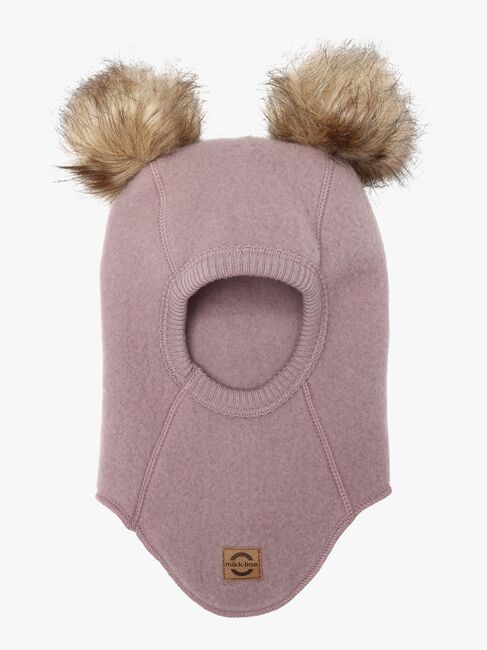 Mikk-Line Elefanthue Merinould med Pomponer, Twilight Mauve