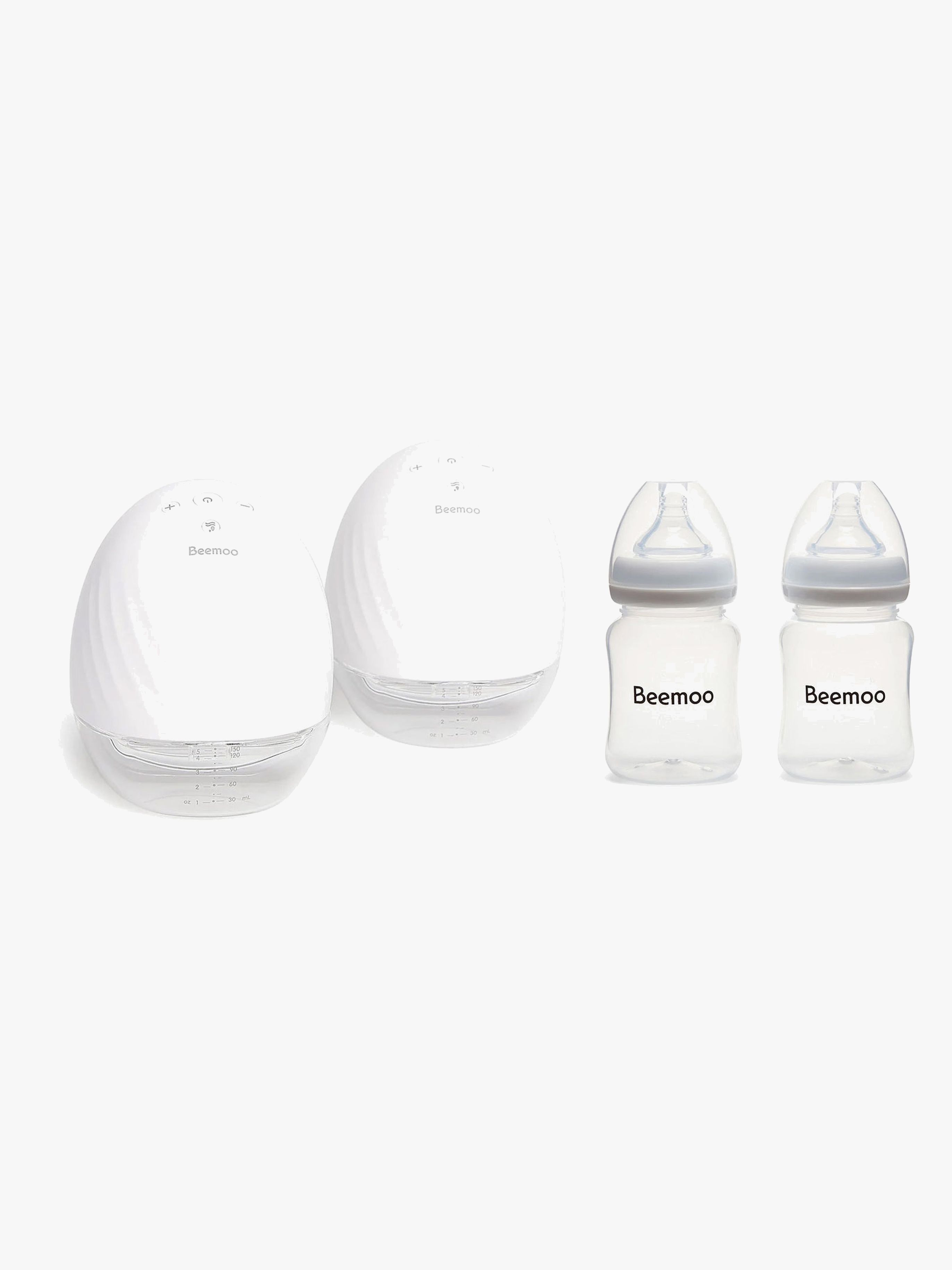 Beemoo CARE Wearable Elektrisk Brystpumpe Dobbelt inkl. Modermælksflaske 180 ml 2-pak