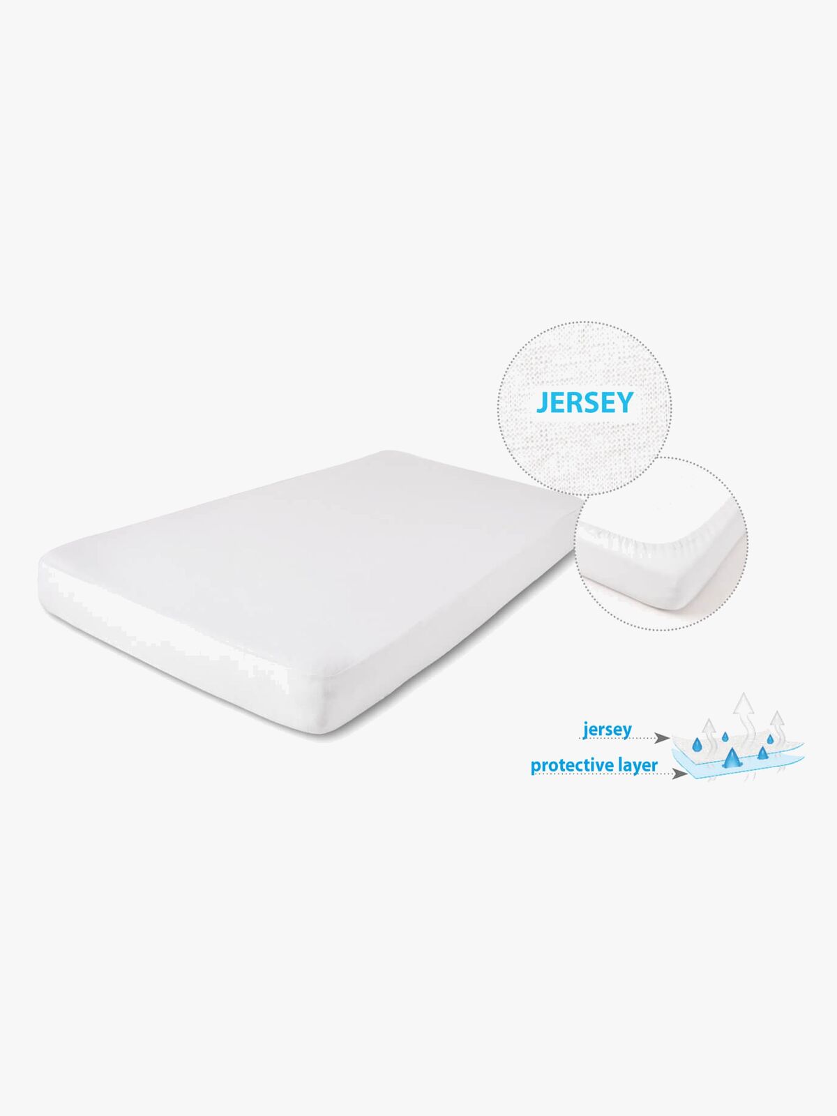 BabyMatex Hygienic Jersey Vandtæt Stræklagen til Juniorseng 70 x 140 cm, Lysegrå