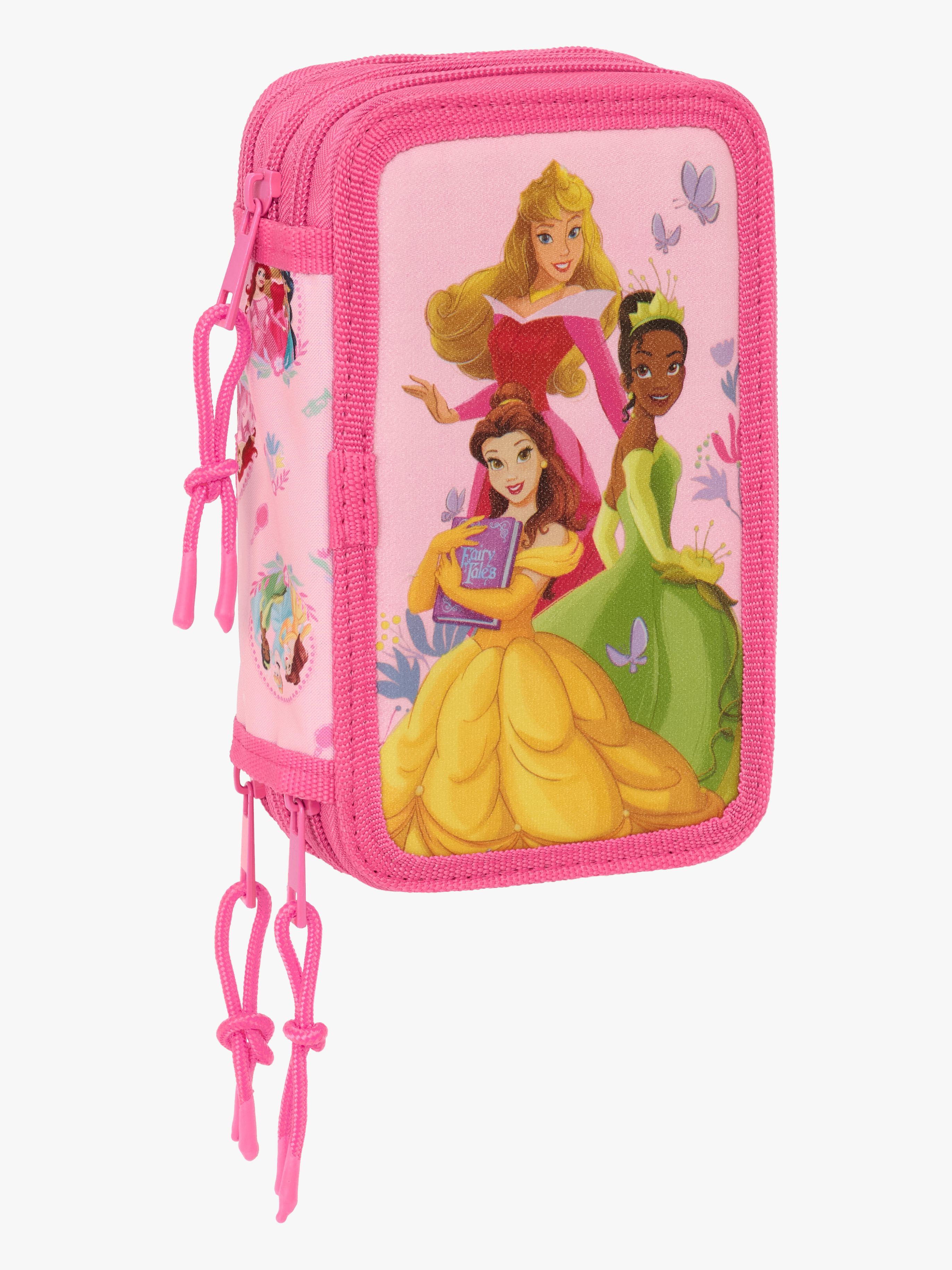 Disney Princess Fyldt Penalhus med 3 Rum 37 Dele, Pink