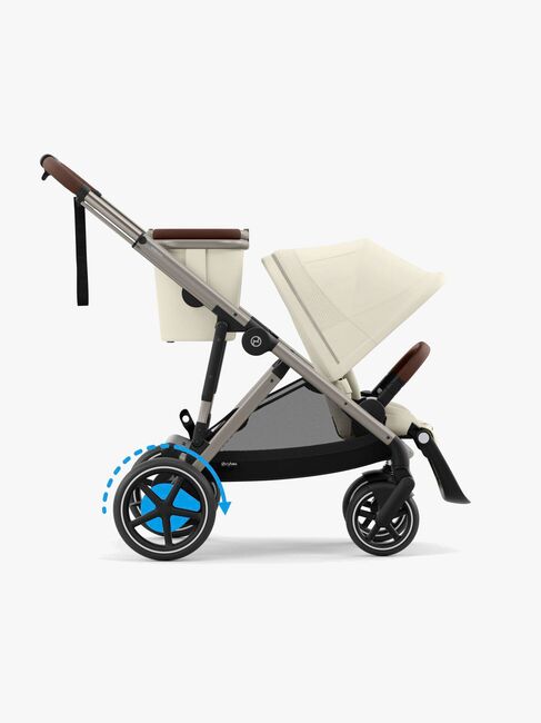 Cybex e-Gazelle S Søskendevogn inkl. Liggedel, Seashelle Beige/Taupe