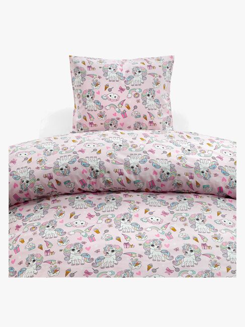 Borganäs Sengesæt 150x210 Enhjørning, Pink