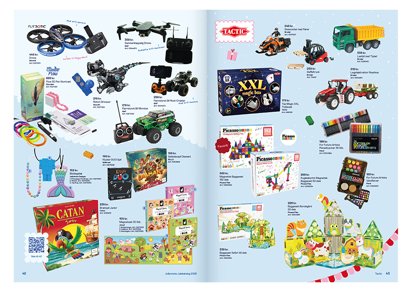 Opslag med brætspil som Catan, Uno, Cluedo og fiskespil.