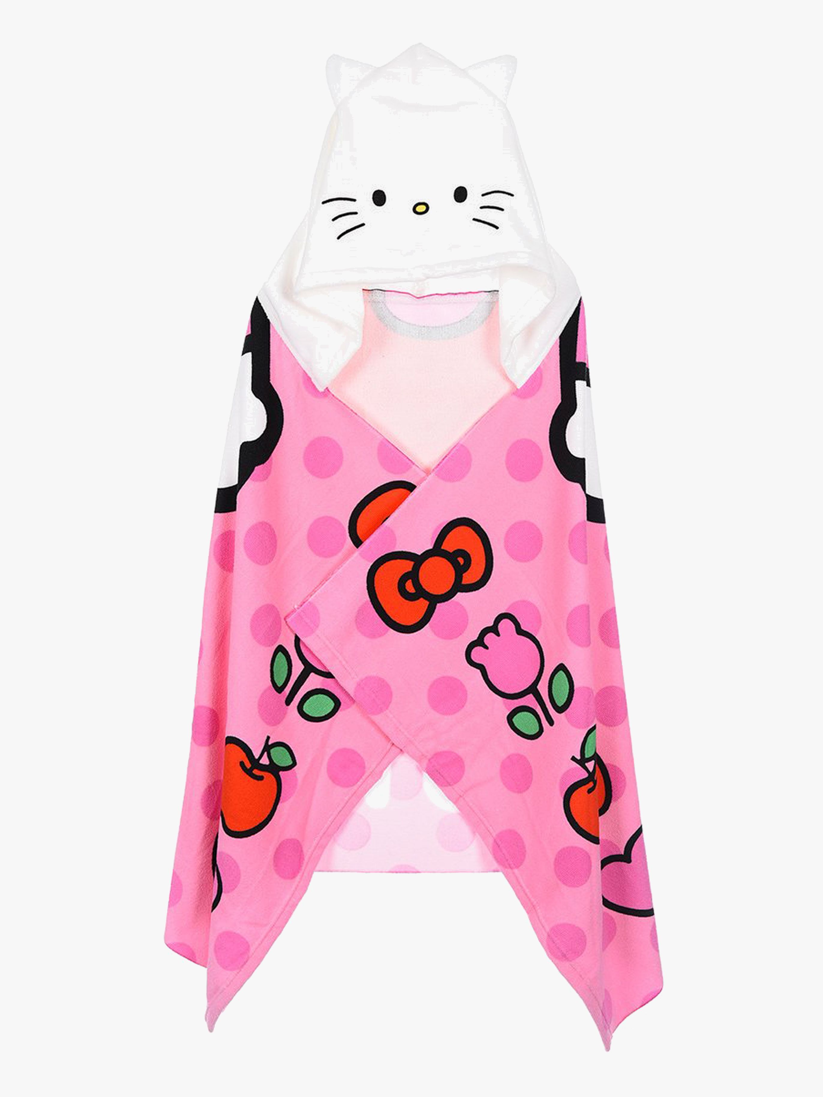 Hello Kitty Strandhåndklæde med Hætte, Pink