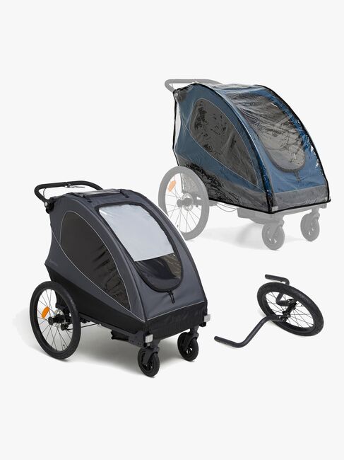 Beemoo Sporty Trail Cykelanhænger inkl. Regnslag & Løbesæt, Asphalt