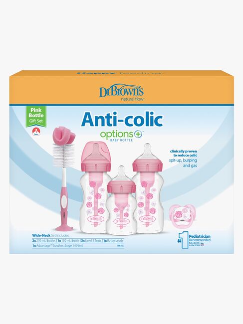 Dr. Brown's Wide Neck Options+ Gavesæt, Pink