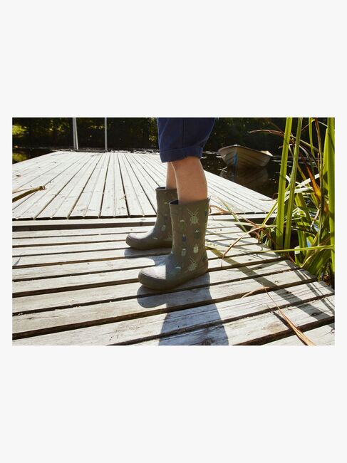 Viking Indie Print Gummistøvler, Khaki/Linen