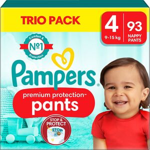 Pampers Premium Protection Pants Bleer Str. 4 9–15 kg 93-pak