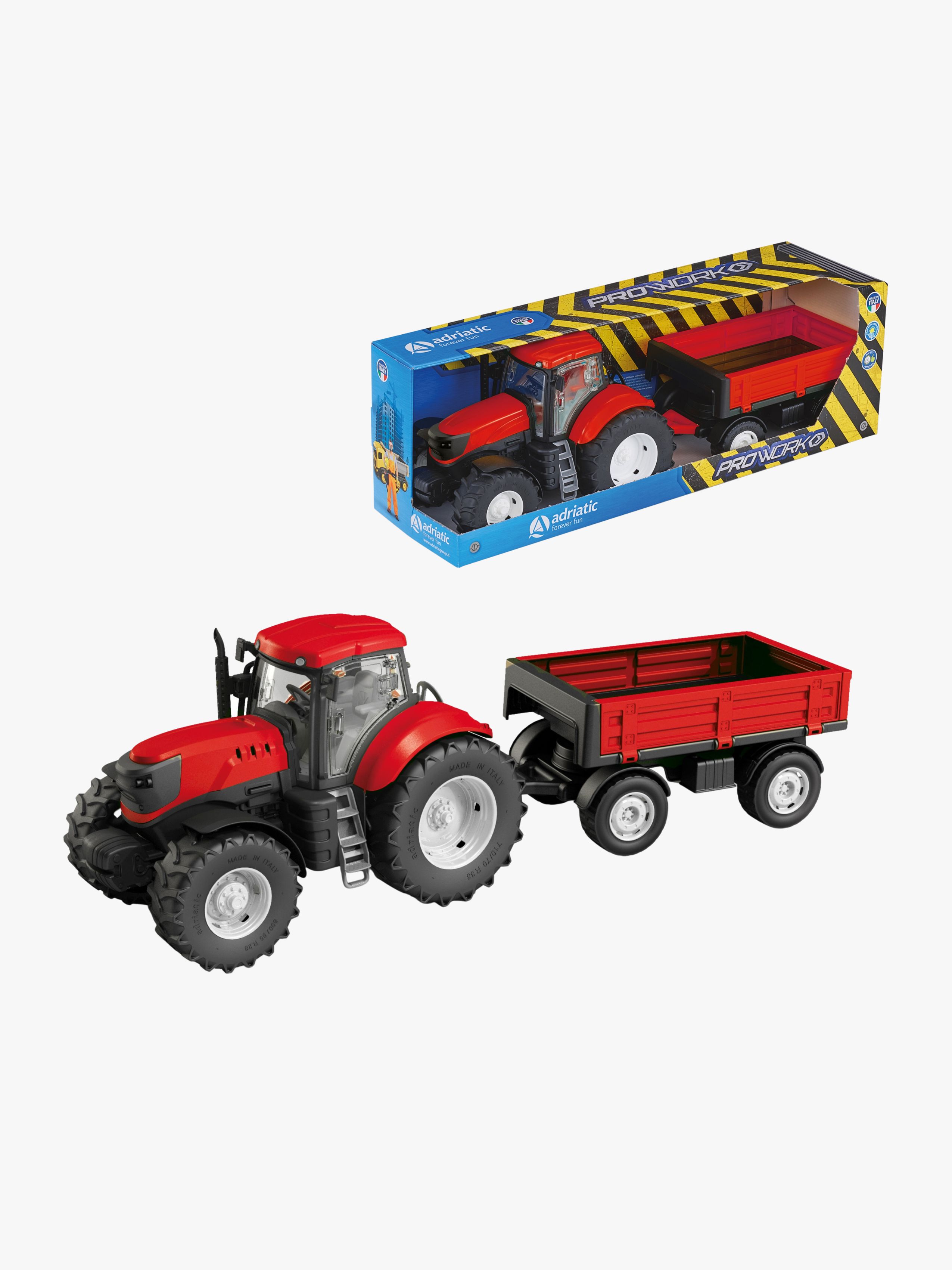 Adriatic Traktor Med Lav Anhænger, Rød