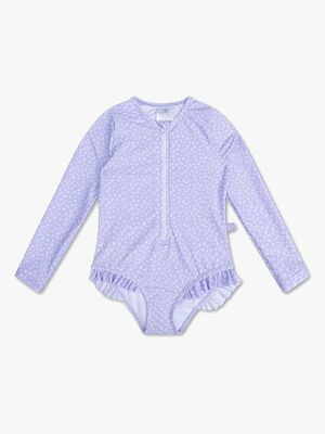 Swim Essentials  Langærmet UV-Dragt, Lilla Leopard