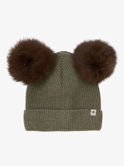 Huttelihut Hue Merinould med Pomponer Alpaka, Beetle