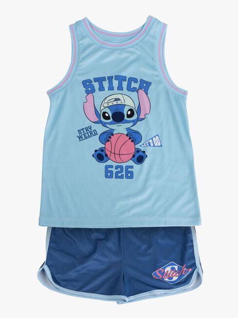 Disney Stitch Tanktop & Shorts Sportsgrene Sæt, Blå