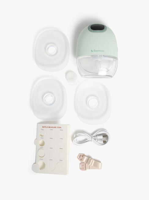 Beemoo CARE Wearable Slim Elektrisk Brystpumpe Single, Soft Green