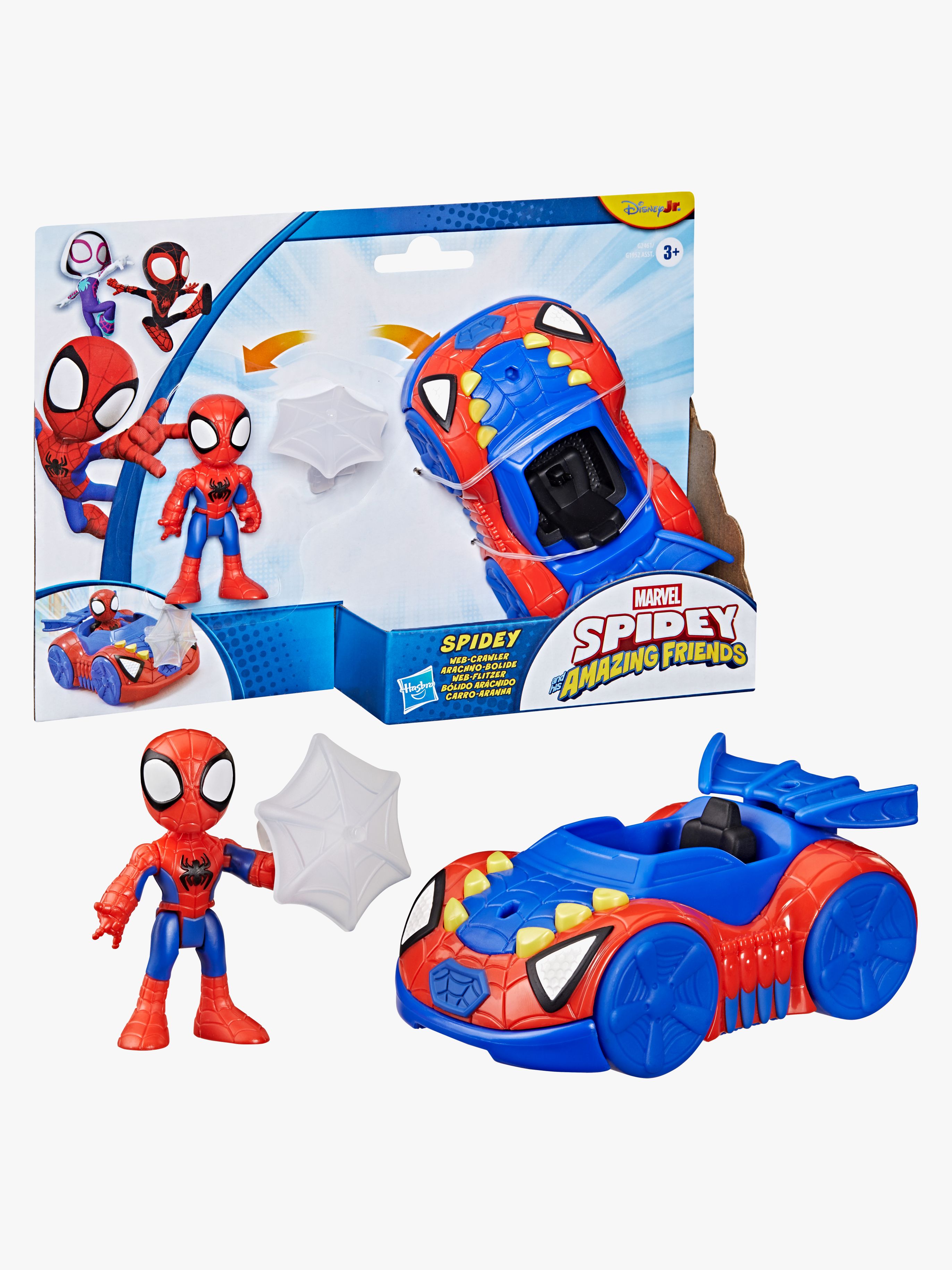 Spidey And His Amazing Friends Figur med Transportmiddel Spidey Web Crawler