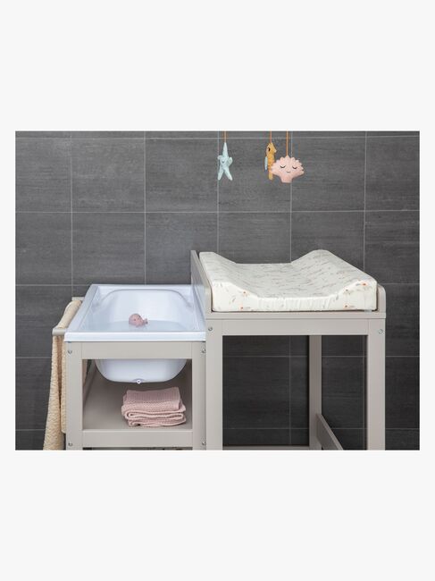 JLY Dream Puslebord med Badebalje, Warm Grey