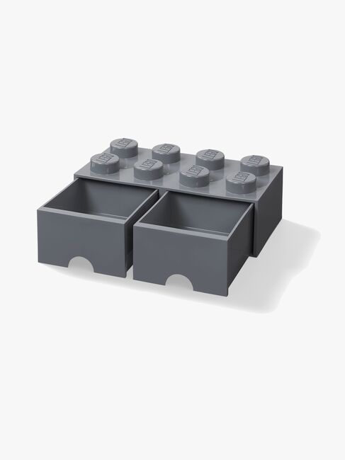 LEGO Opbevaringskasse m. Skuffe 8, Dark Grey