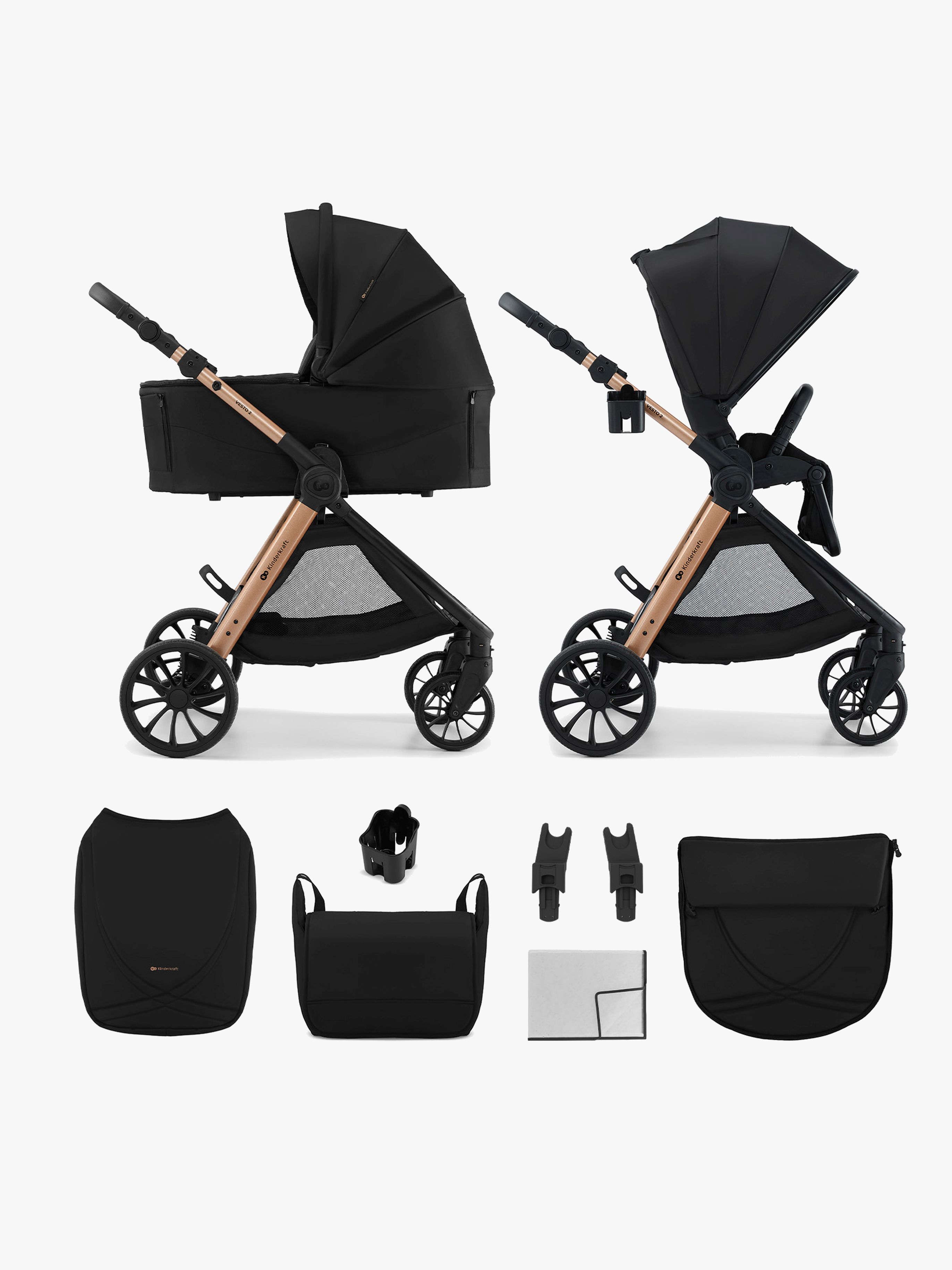 Kinderkraft Vesto 2 2-in-1 Duovogn, Black