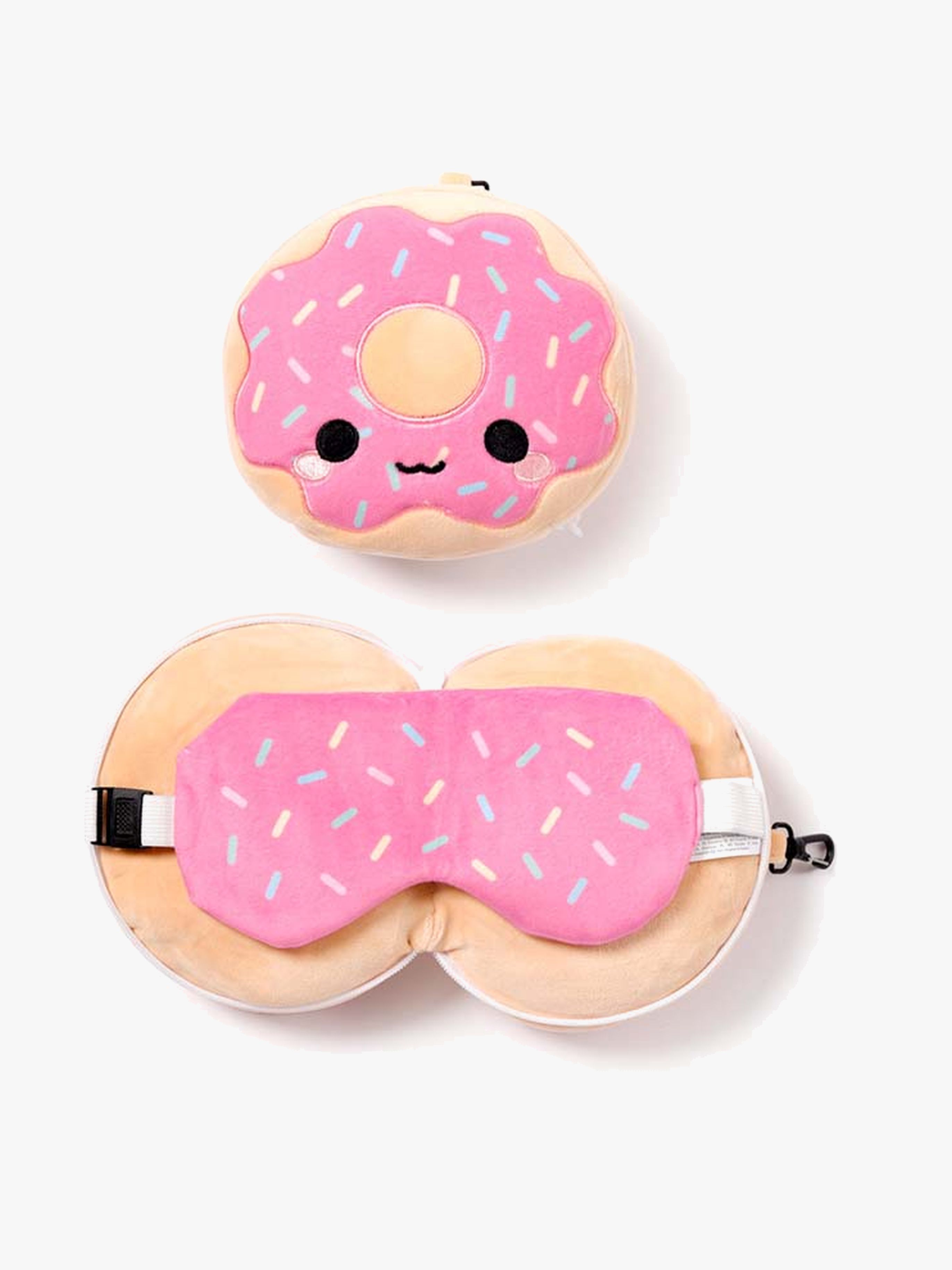 Relaxeazzz Plush Adorasnacks Rejsepude Og Øjenmaske, Donut