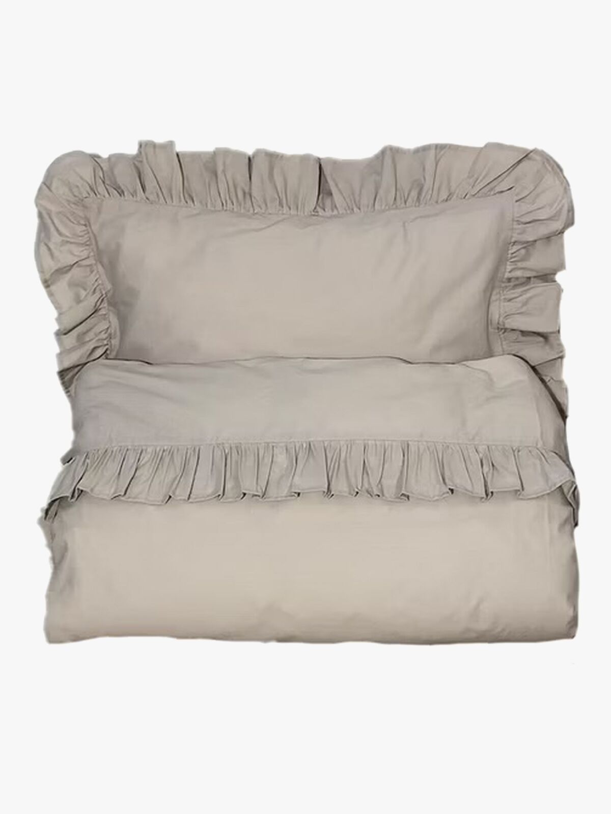 Mini Dreams Frill Sengesæt 100x130, Sandfarvet