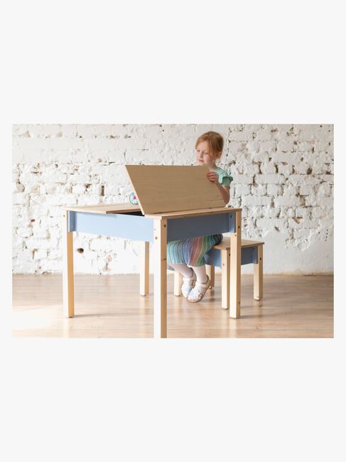 Family-scl Smart Opbevaring Bord med Stol, Dusty Blue