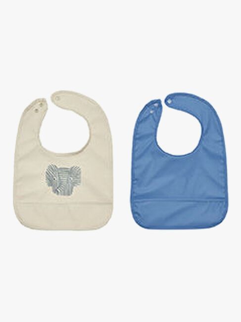 OYOY Erik Elefant Hagesmæk 2-pak, Beige/Blue