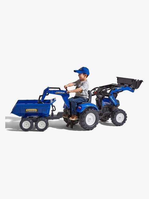Falk New Holland Pedaltraktor med Trailer, Blå