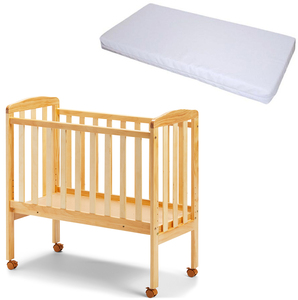 JLY Bedside Crib inkl. BabyDan Madras Comfort 84x40, Natur