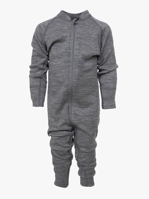 Lindberg Rib Merino Termoundertøjs-heldragt Merinould, Grey Melange