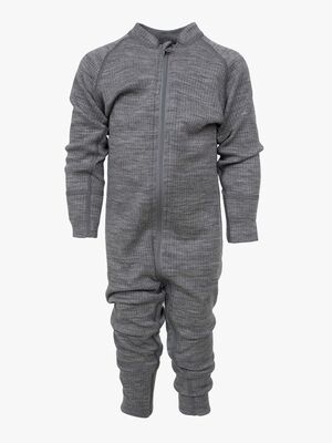 Lindberg Rib Merino Termoundertøjs-heldragt Merinould, Grey Melange