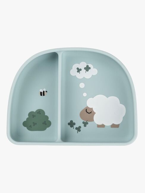 Done By Deer Tiny Farm Opdelt Tallerken Stick & Stay, Blue