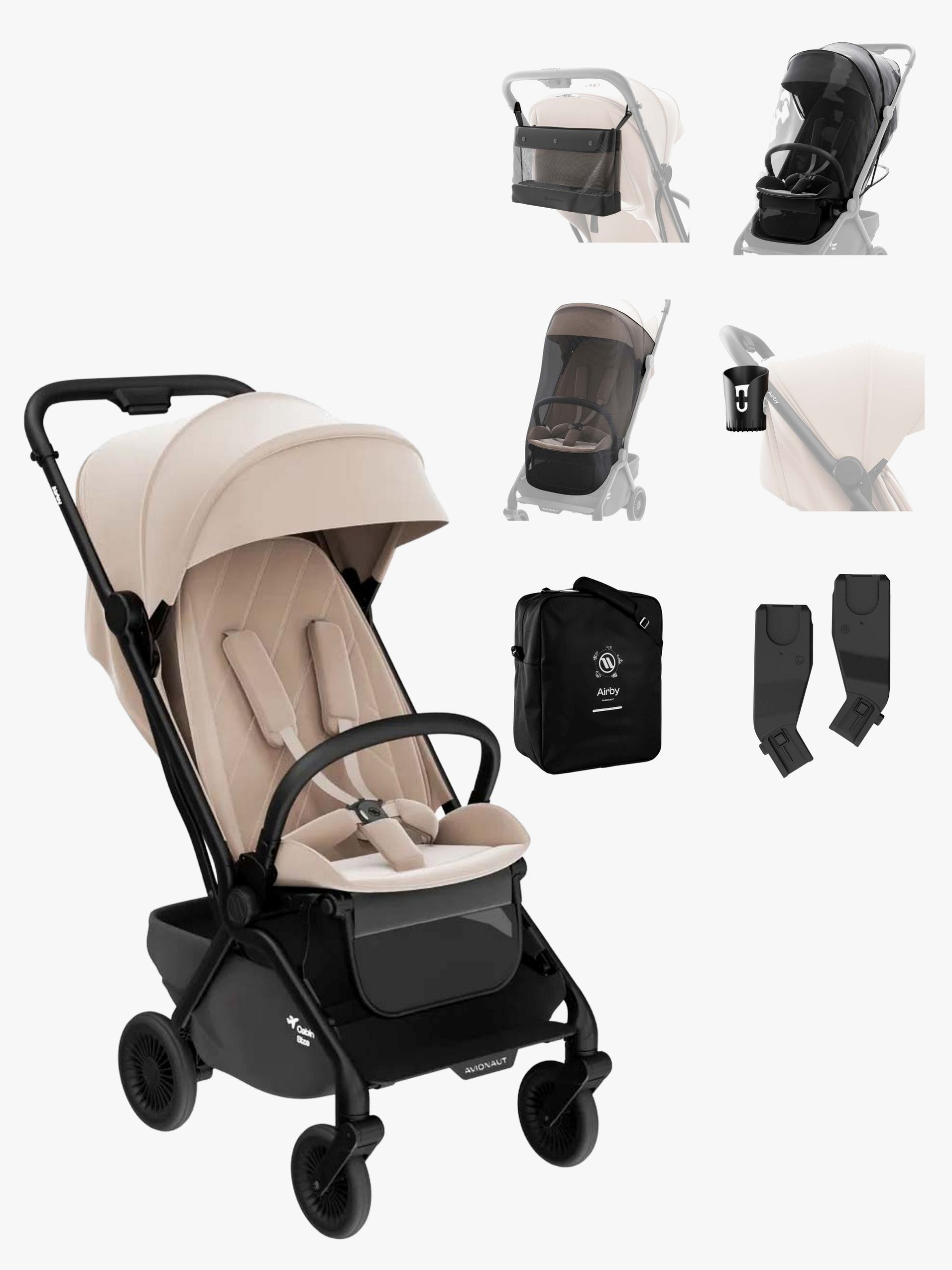 Avionaut Airby Sulky Inkl. Tilbehør, Beige