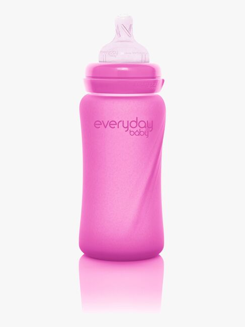Everyday Baby Varmeindikator Sutteflaske Glas 240 ml, Cerise