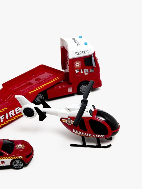 Alex's Garage Anhængervogn med Arbejdskøretøjer Brandvæsen