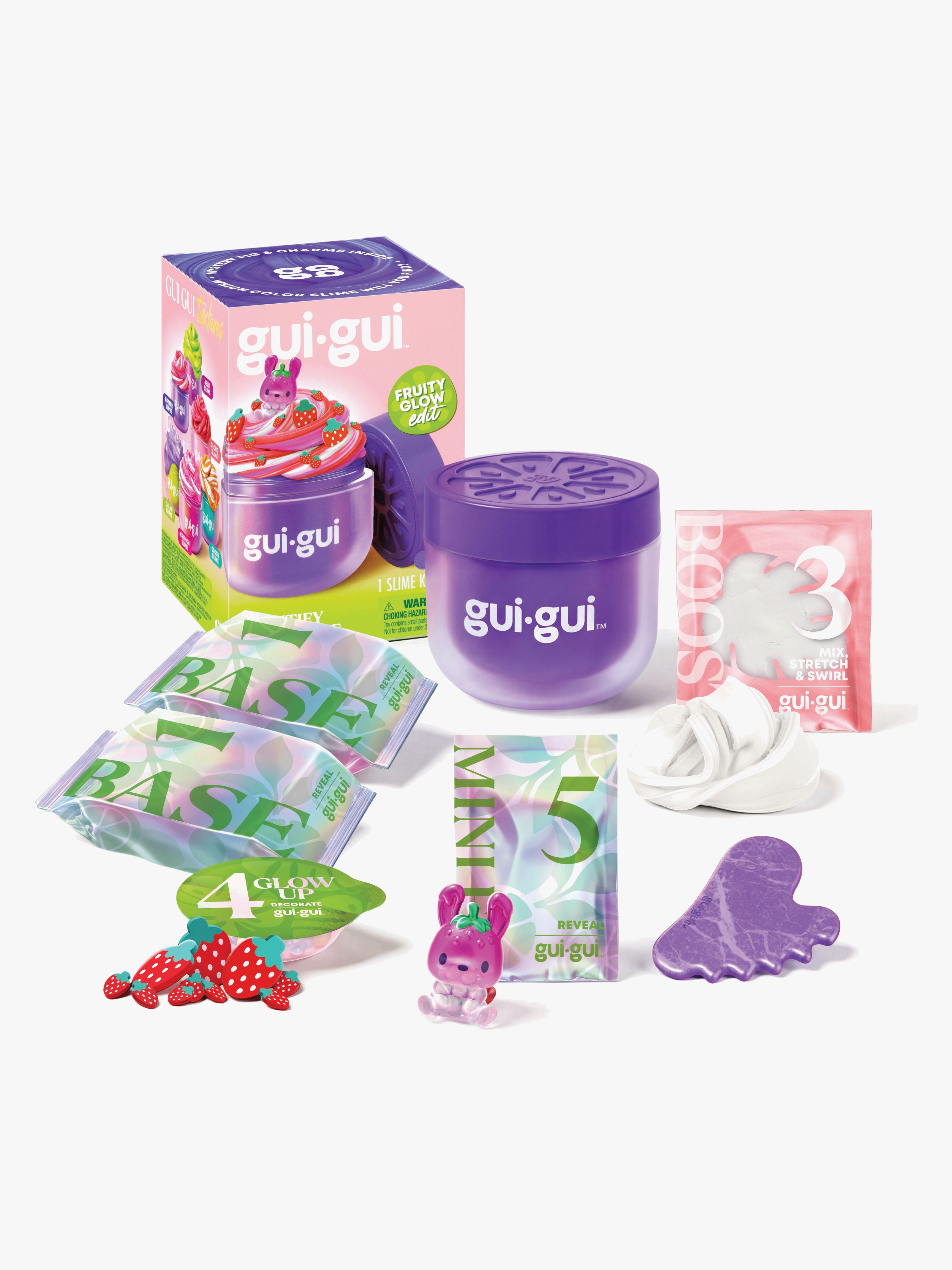 Gui Gui Strukturmasse Fruity Glow Jordbær, Rød/Lyserød