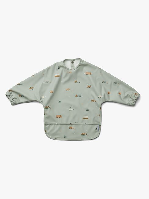 LIEWOOD Merle Cape Hagesmæk med Tryk, Vehicles/Dove Blue