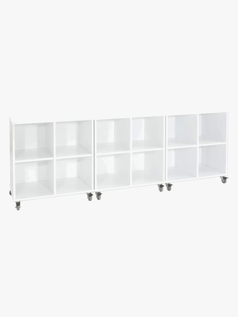 Hoppekids Bogreol m. Hjul, Hvid